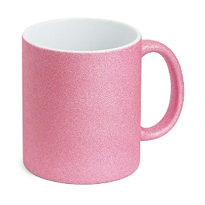Caneca Cerâmica Glitter Rosa Bebê Personalizável