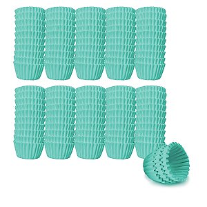 Kit 10 Forminhas Lisa Verde Tiffany  - Nº 5