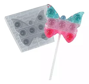 Kit C Molde De Pirulito Fidget 6cm Borboleta + Isomalt 150gr