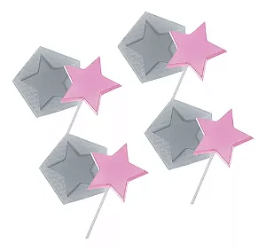 Kit C/ 4 - Pirulito De Cristal Estrela 6,8 Cm - Cod. 108