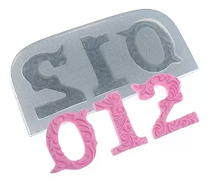 Kit De Molde De Silicone - Números Grandes 0 Ao 9 - Letras