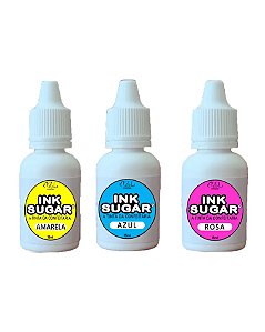 Kit Ink Sugar - 3 Cores (Amarela, Azul, Rosa) - 15ml