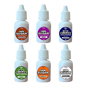 Kit Ink Sugar - KIT 6 Cores (Branco, Marrom, Roxa, Marinho, Capim, Laranja) - 15ml