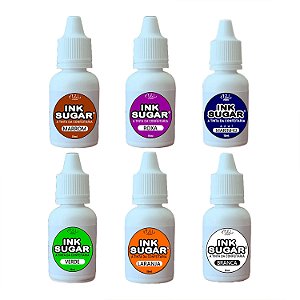 Kit Ink Sugar - KIT 6 Cores (Marrom, Roxa, Marinho, Verde, Laranja, Branco) - 15ml