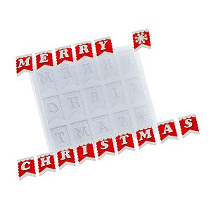 Molde de  Silicone 008 - Merry Christmas Letras