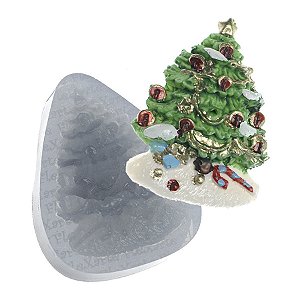 Molde de  Silicone 017 - Árvore de Natal c/ Bolinhas