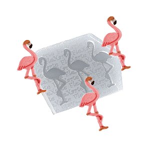 Molde de  Silicone 068 - Trio de Flamingos