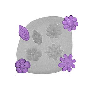 Molde de  Silicone 111 - Flores Miosotis Pequenas