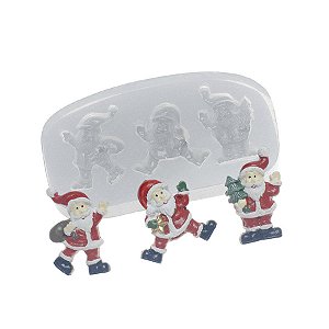 Molde de  Silicone 127 - Trio de Papai Noel
