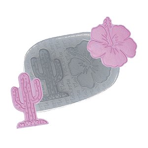 Molde de  Silicone 138 - Cactos + Hibisco