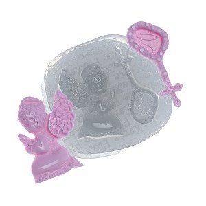 Molde de  Silicone 142 - Mini Terço + Anjinho