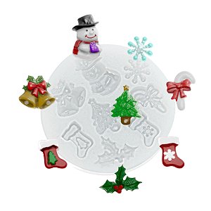 Molde de  Silicone 244 - Conjunto de Natal 1
