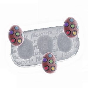 Molde de  Silicone 276 - Trio de Ovinhos com Bolinhas