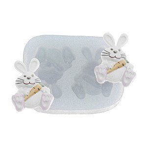 Molde de  Silicone 280 - Dupla de Coelhos com Cenoura