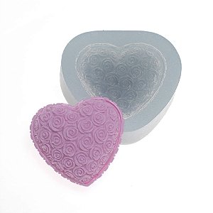 Molde de  Silicone 331 - Coração de Rosas Pequeno