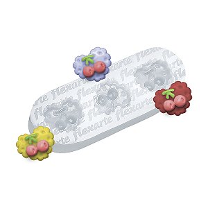Molde de  Silicone 364 - Trio de Corações com Cerejas Pequeno