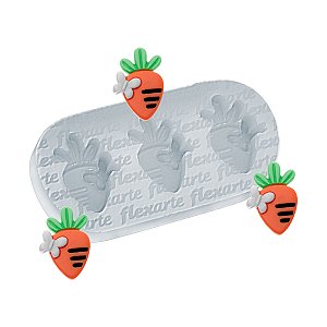 Molde de  Silicone 406 - Trio de Cenouras c/ Borboleta Peq, 1,7cm