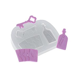Molde de  Silicone 449 - Garrafa + Baralho + Chave