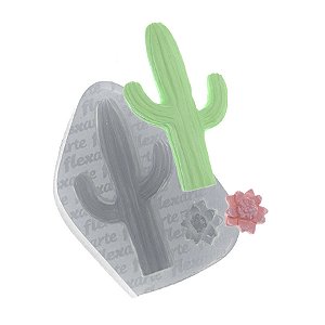 Molde de  Silicone 465 - Cacto Médio + Florzinha