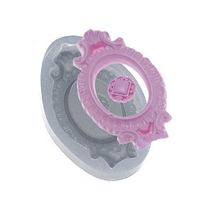 Molde de  Silicone 474 - Moldura Oval Mystras + Broche