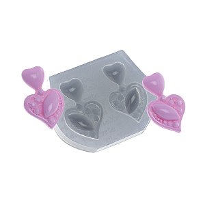 Molde de  Silicone 487 - Jóia Dois Corações