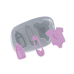 Molde de  Silicone 498 - Alfinete + Mamadeira + Body