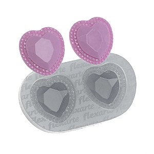 Molde de  Silicone 529 - Coração Lapidado Médio