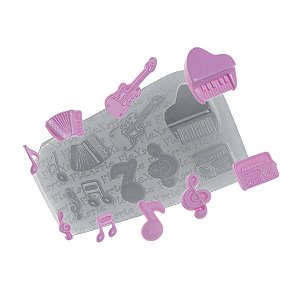 Molde de  Silicone 576 - Conjunto Musical + Piano de Calda