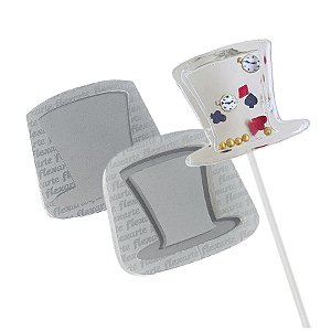 Molde de  Silicone 604 - Pirulito Chapéu (cartola) Chocalho
