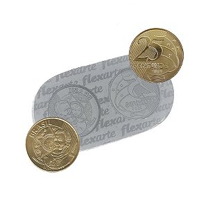 Molde de  Silicone 609 - Moeda 25 Centavos Fantasia - Frente e Verso