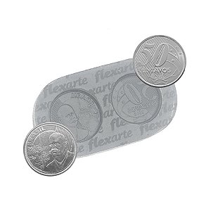 Molde de  Silicone 610 - Moeda 50 Centavos Fantasia - Frente e Verso