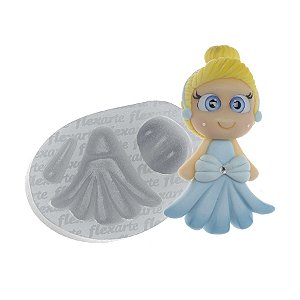 Molde de  Silicone 625 - Bonequinha Princesa Azul Keisha