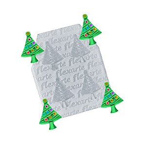 Molde de  Silicone 641 - Quarteto de Árvore de Natal Pequena