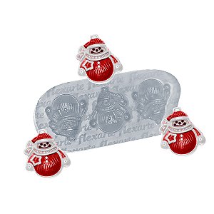 Molde de  Silicone 642 - Trio de Bonecos de Neve Pequenos