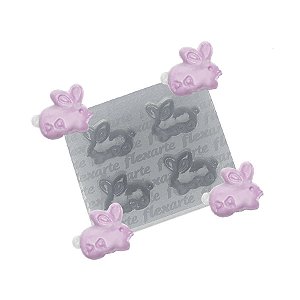 Molde de  Silicone 645 - Quarteto de Coelhinhos Edwins