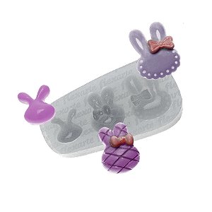 Molde de  Silicone 646 - Trio de Orelhas de Coelho