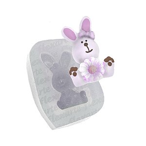Molde de  Silicone 647 - Coelho com Margarida