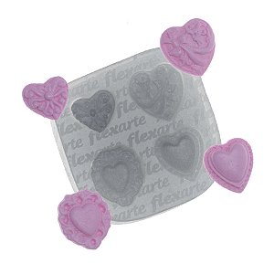 Molde de  Silicone 654 - Quarteto de Corações Pequenos