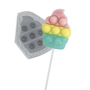 Molde de  Silicone 691 - Pirulito Fidget 6cm Cupcake