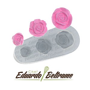 Molde de  Silicone 740 - Trio de Florzinhas Cathleen  - EB