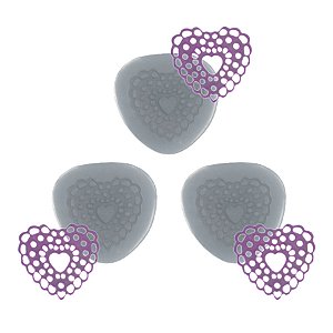 Molde de  Silicone 770 - Trio de Mini Rendas Noreen Coração