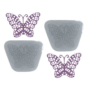 Molde de  Silicone 771 - Dupla de Mini Rendas Borboleta Myrtle