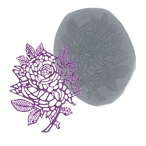 Molde de  Silicone 776 - Renda Rosa Gwen Pequena