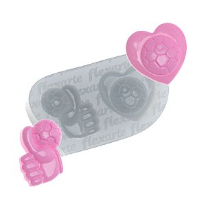 Molde de  Silicone 794 - Coração + Polegar com Bola - Copa