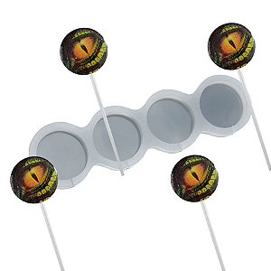 Molde de  Silicone 795 - Quarteto de Pirulito de 4,5 Cm Redondo