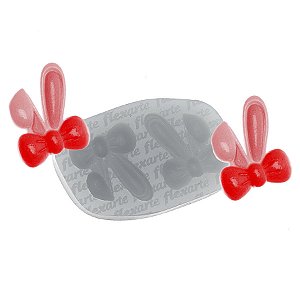 Molde de  Silicone 819 - Dupla de Orelhas de Coelho c/ Laço 3 cm