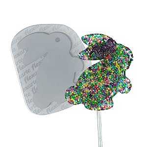 Molde de  Silicone 825 - Pirulito de Cristal Coelho Inteiro 6,5 Cm