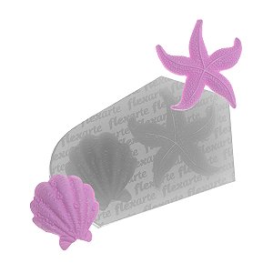 Molde de  Silicone 842 - Concha com Cracas + Estrela do Mar Sedna