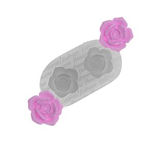 Molde de  Silicone 869 - Dupla de Flores Beulah  EB Flexarte