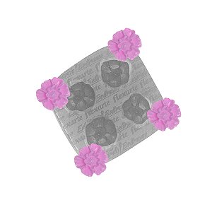 Molde de  Silicone 873 - Quarteto de Florzinhas Madge - EB